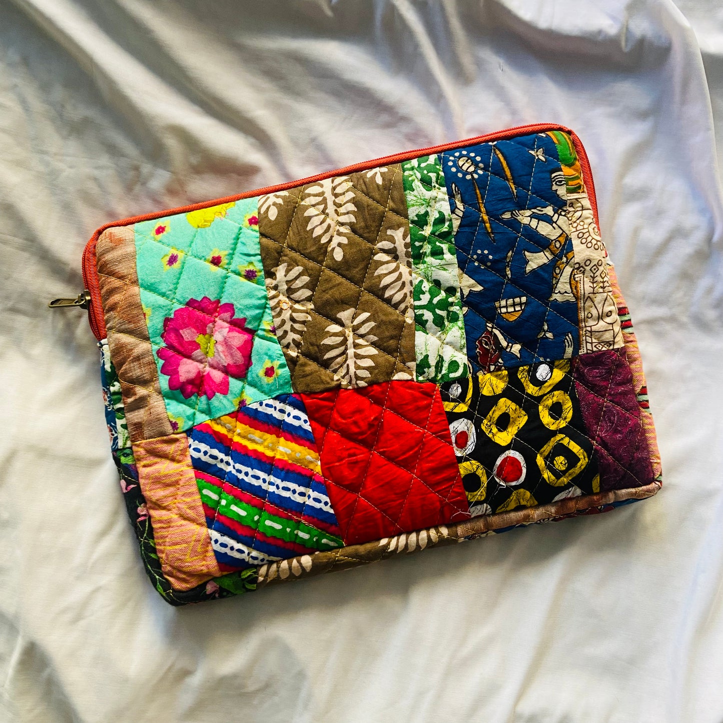 Eco-Friendly Laptop Sleeve- Bright Indian Prints- Handmade for all devices