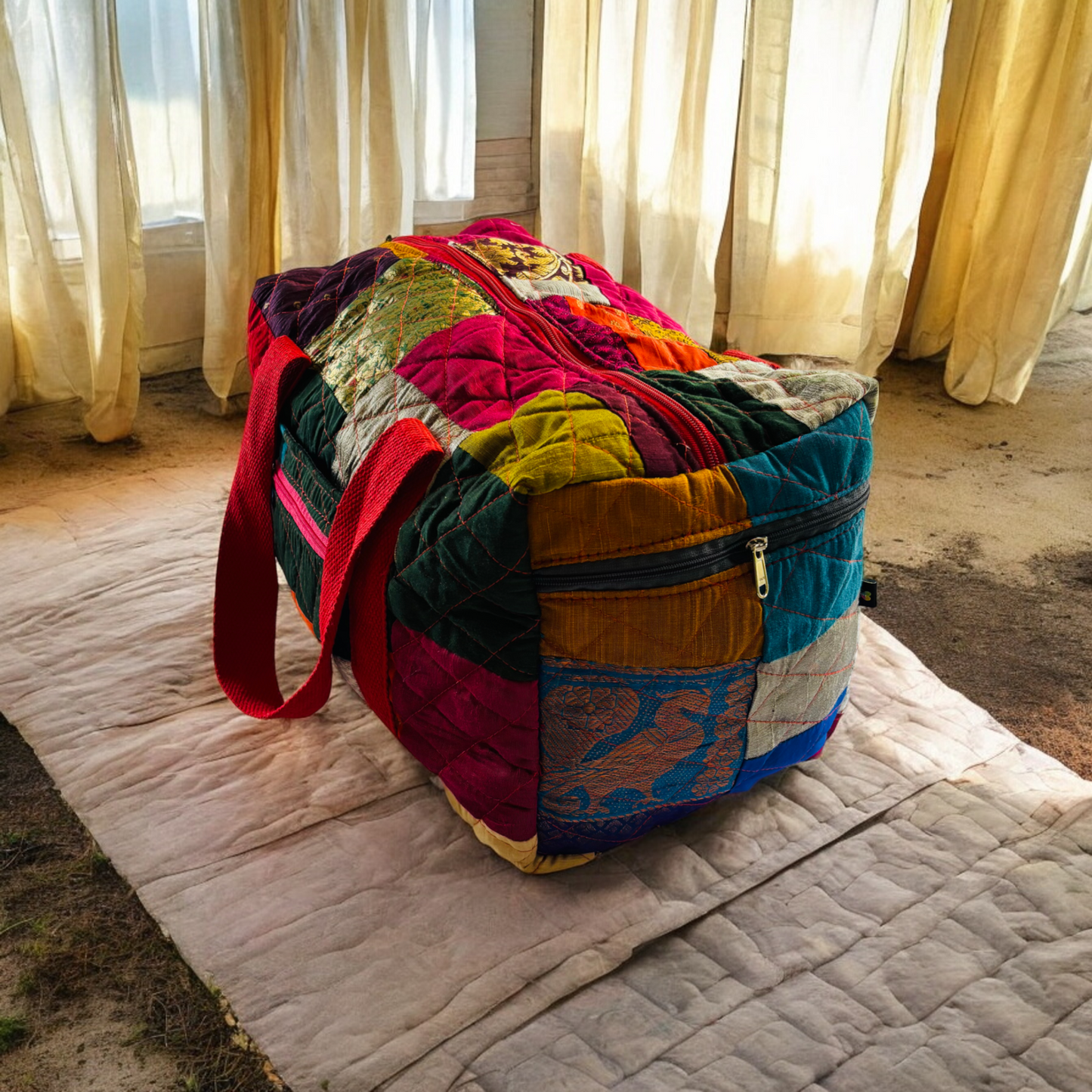 Boho Chic Quilted Duffel Bag