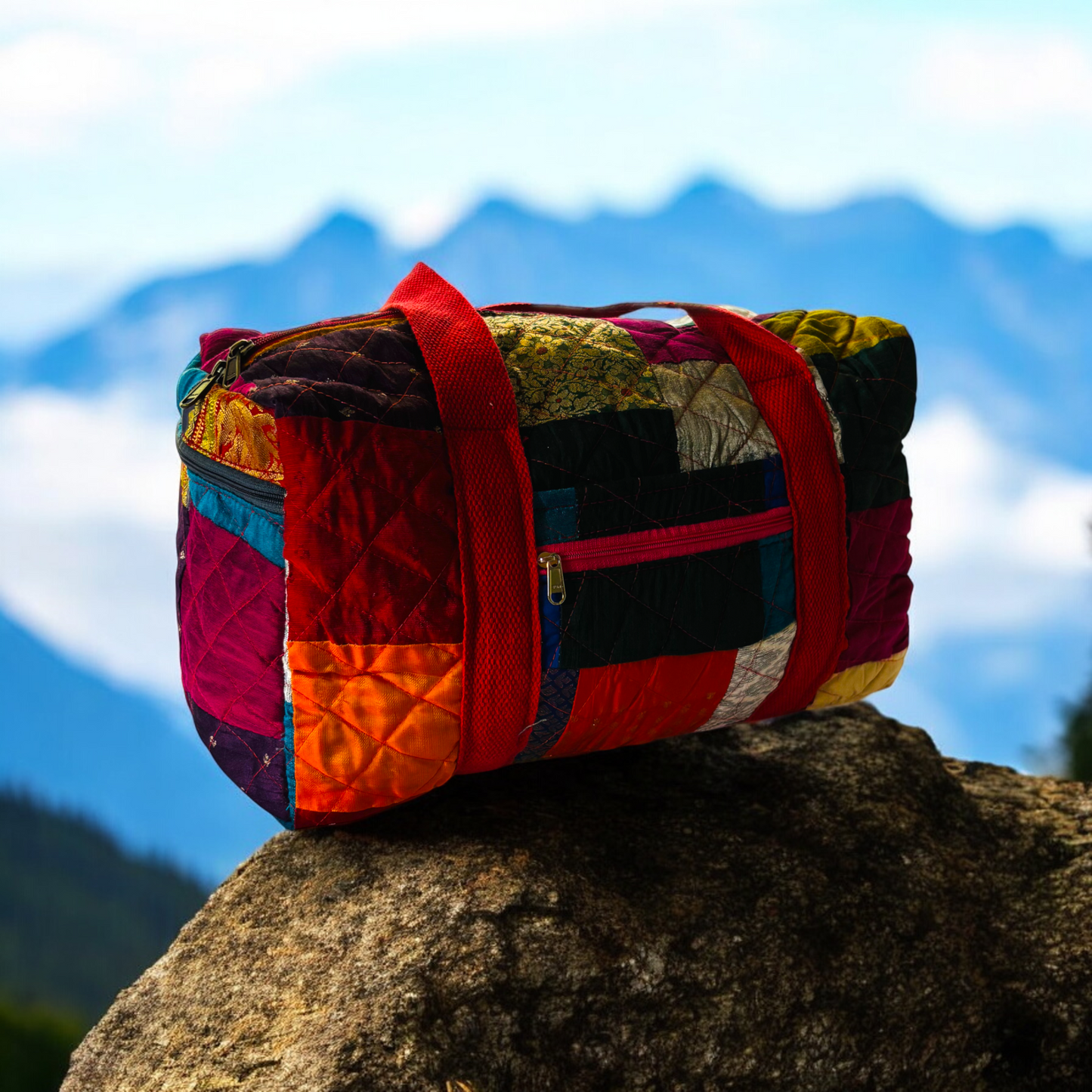 Boho Chic Quilted Duffel Bag