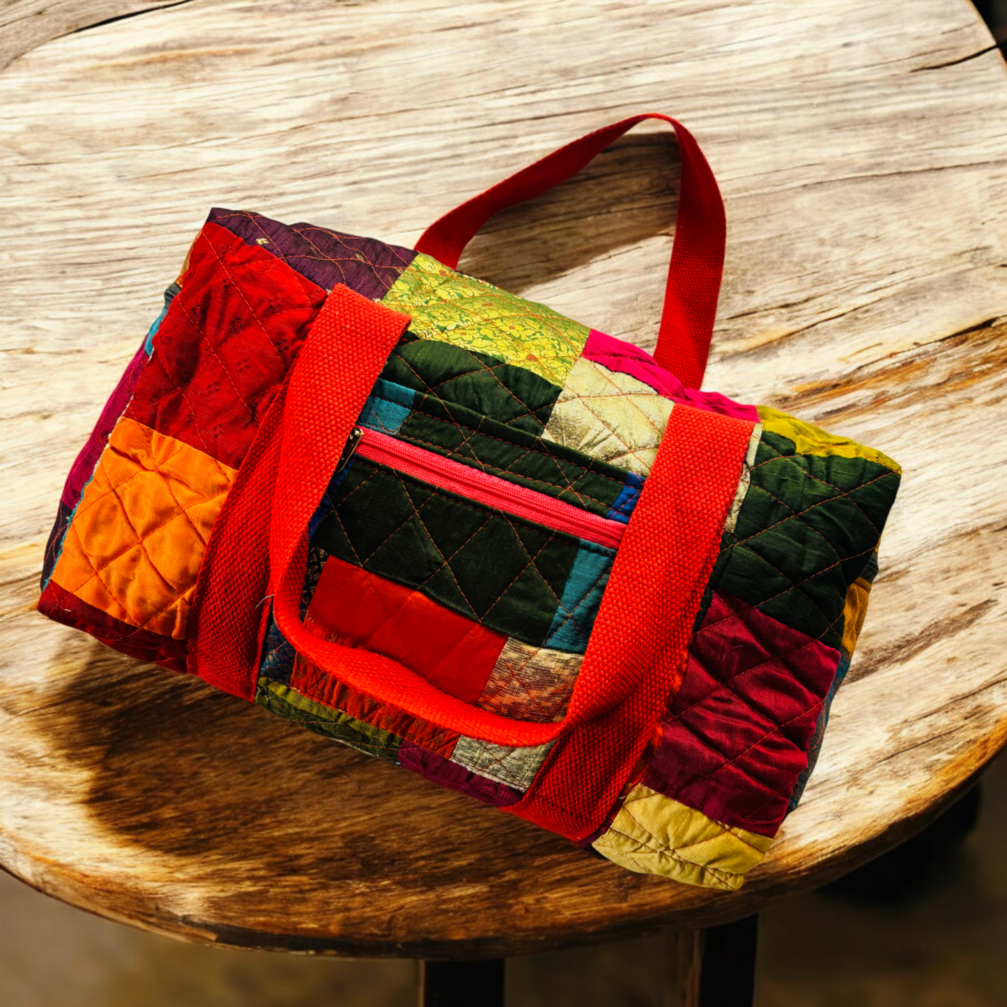 Boho Chic Quilted Duffel Bag