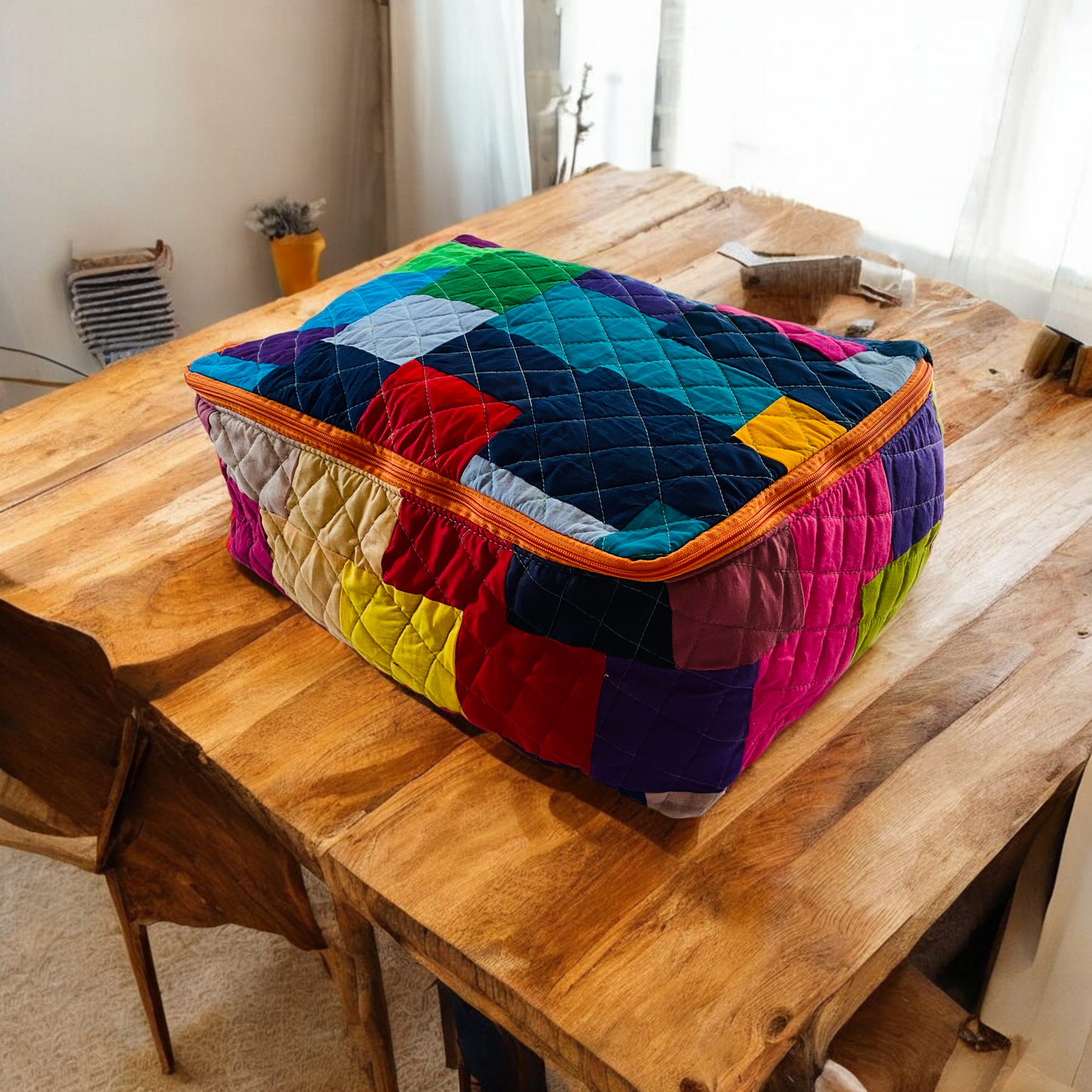 Multicolor Solids Breathable storage bag for saree,blanket, pillow & quilt