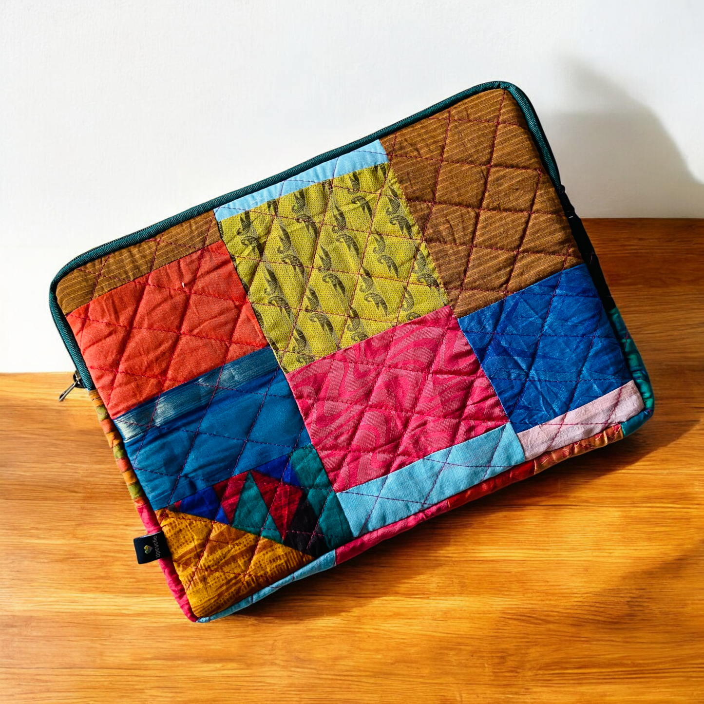Bright Indian Weaves Patchwork Quilted Laptop Sleeve- 8 sizes available- Functional, Stylish