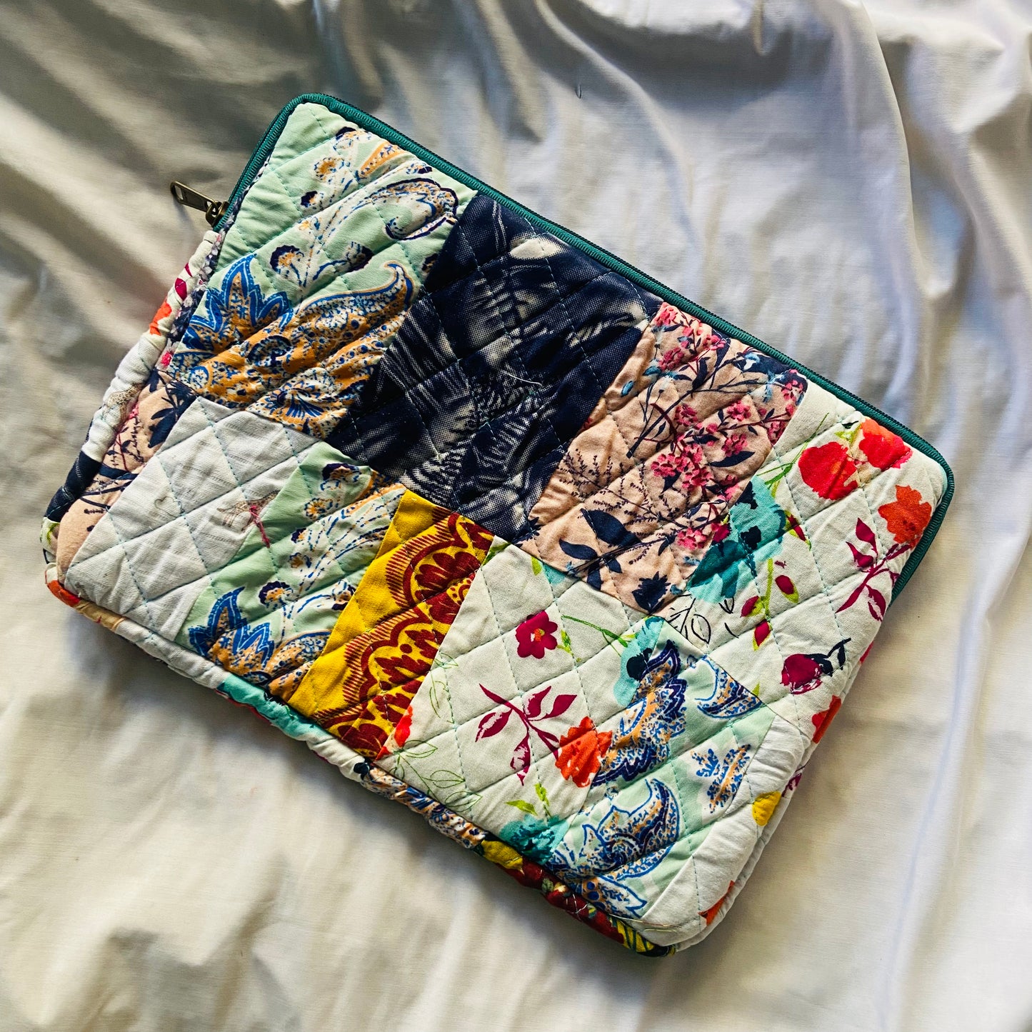Eco-Friendly Laptop Sleeve- Bright Indian Prints- Handmade for all devices