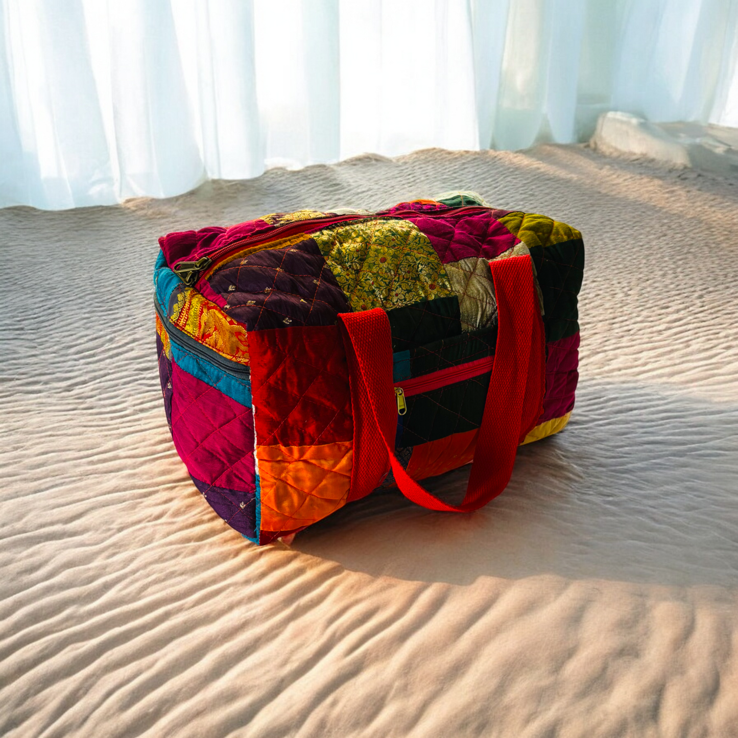 Boho Chic Quilted Duffel Bag