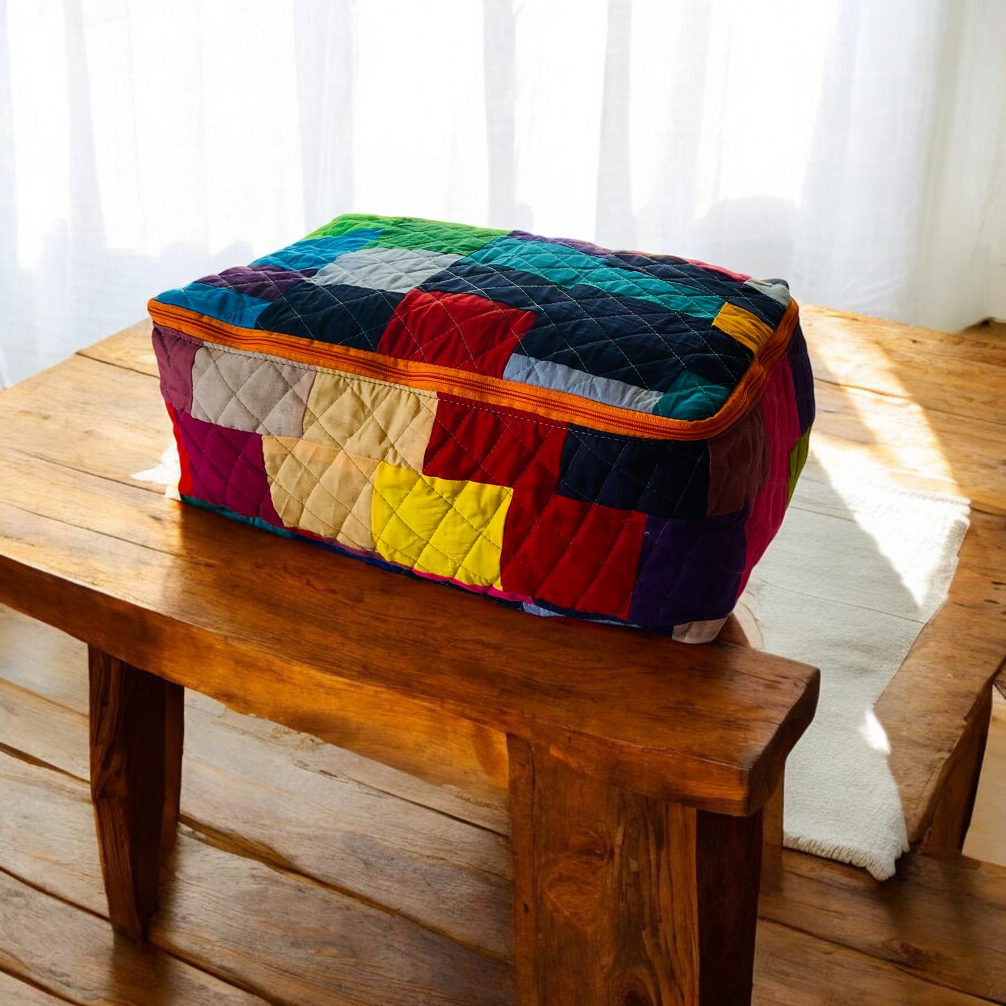 Multicolor Solids Breathable storage bag for saree,blanket, pillow & quilt