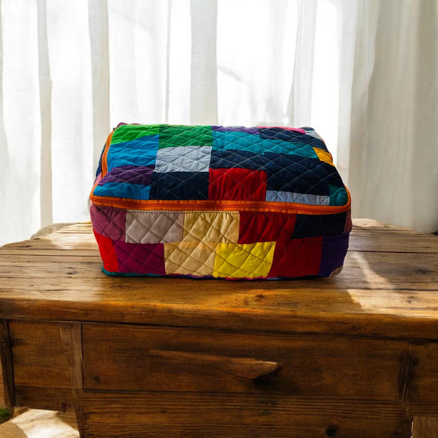 Multicolor Solids Breathable storage bag for saree,blanket, pillow & quilt