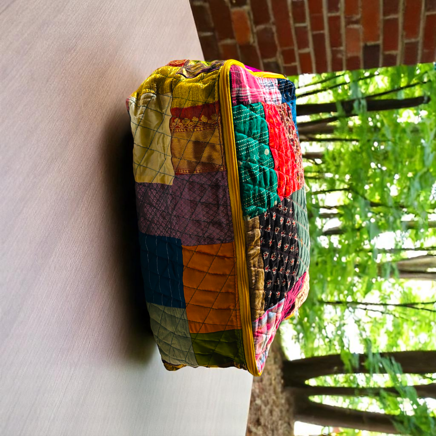 Indian Print Indian Solids  Breathable storage bag for saree,blanket, pillow & quilt