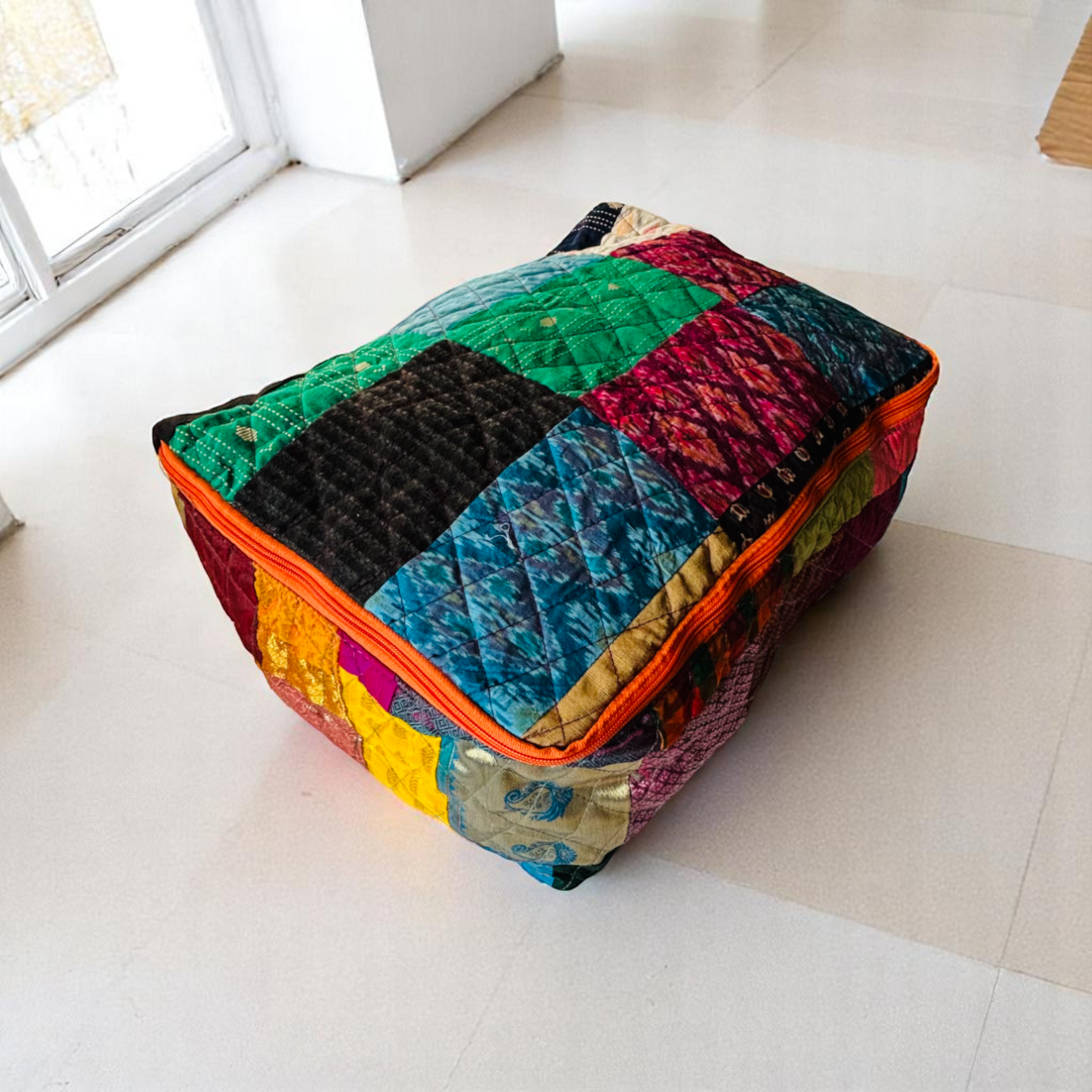 Indian Print Indian Solids  Breathable storage bag for saree,blanket, pillow & quilt