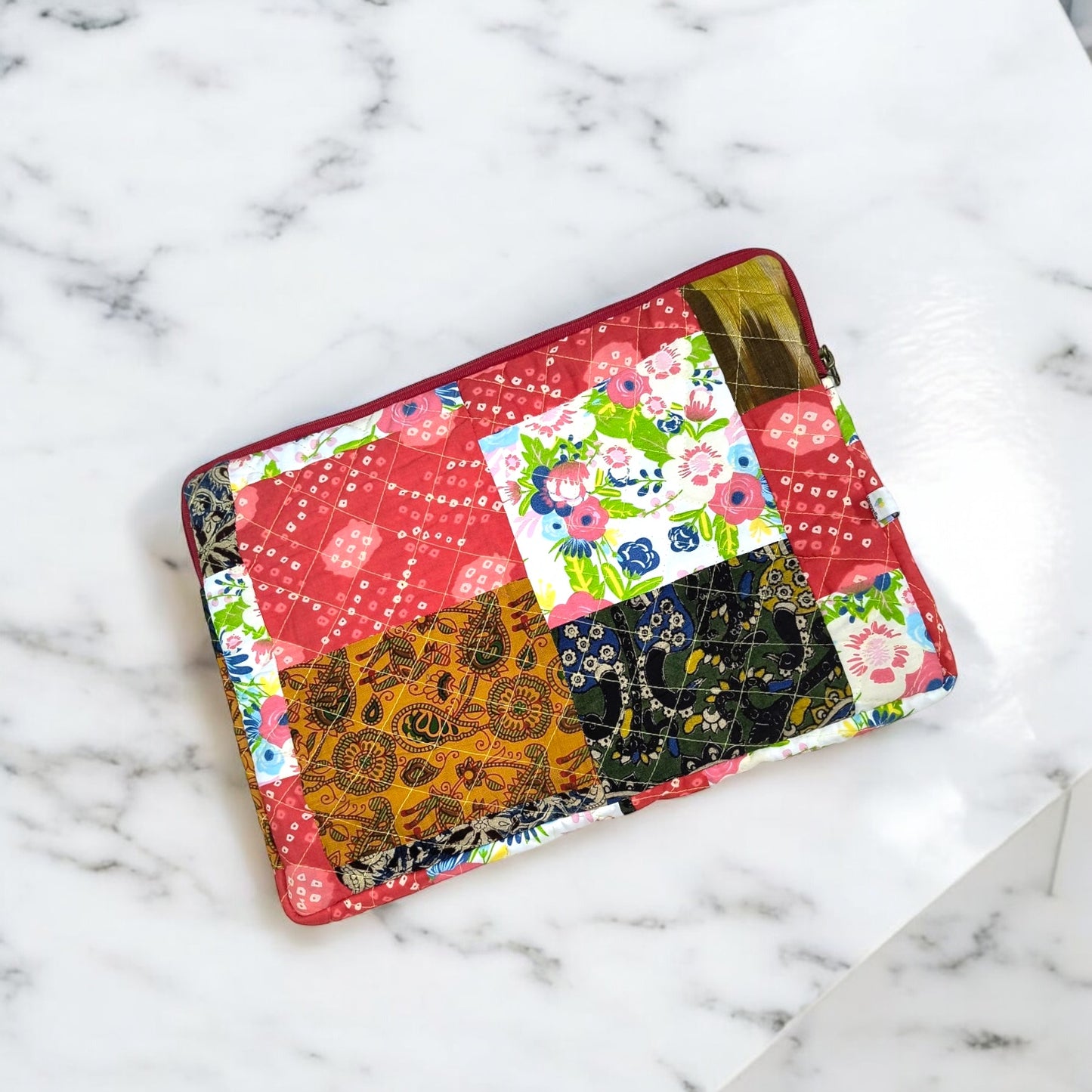 Eco-Friendly Laptop Sleeve- Bright Indian Prints- Handmade for all devices