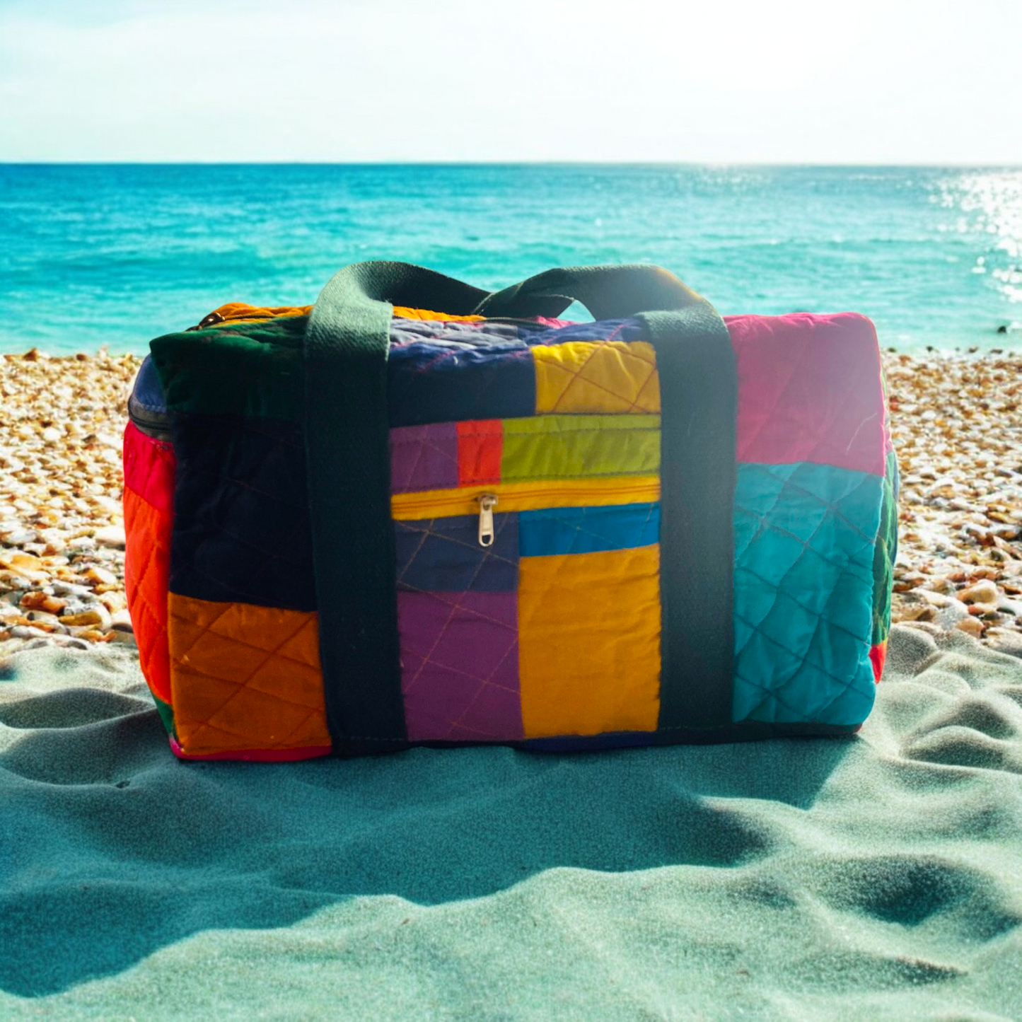 Boho Chic Quilted Duffel Bag