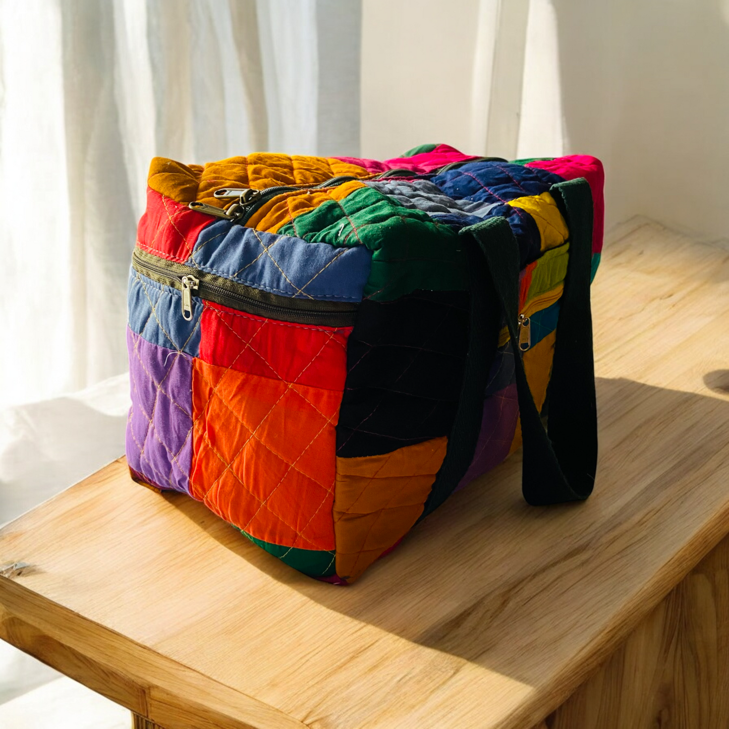 Boho Chic Quilted Duffel Bag