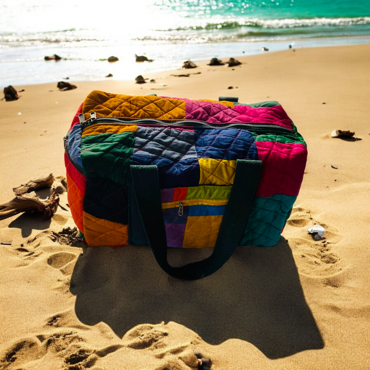 Boho Chic Quilted Duffel Bag