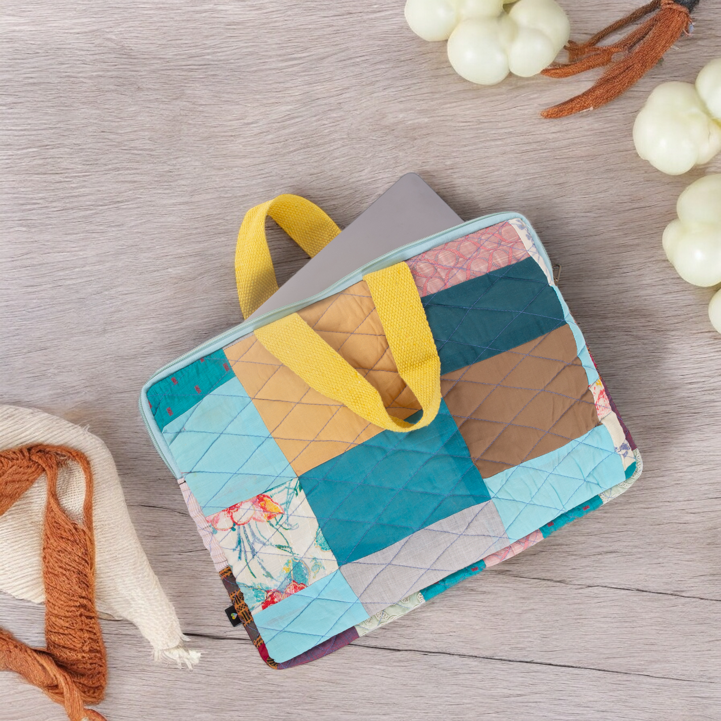 Quilted Laptop Sleeve with Handle, Double Padded Protection, Available in 8 Sizes, Perfect for Travel & Work