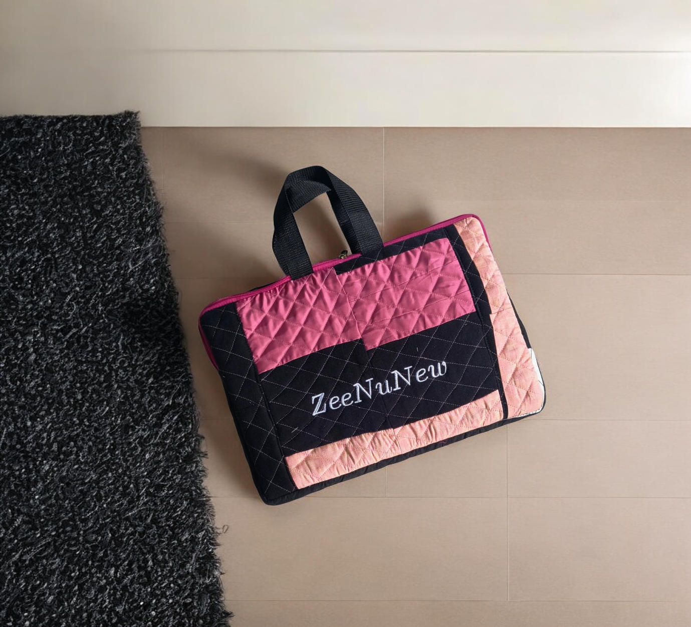 Quilted Laptop Sleeve with Handle, Double Padded Protection, Available in 8 Sizes, Perfect for Travel & Work