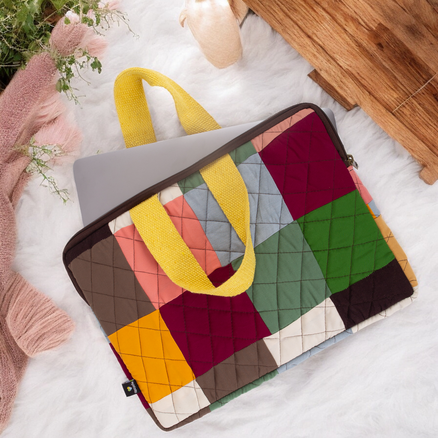 Quilted Laptop Sleeve with Handle, Double Padded Protection, Available in 8 Sizes, Perfect for Travel & Work