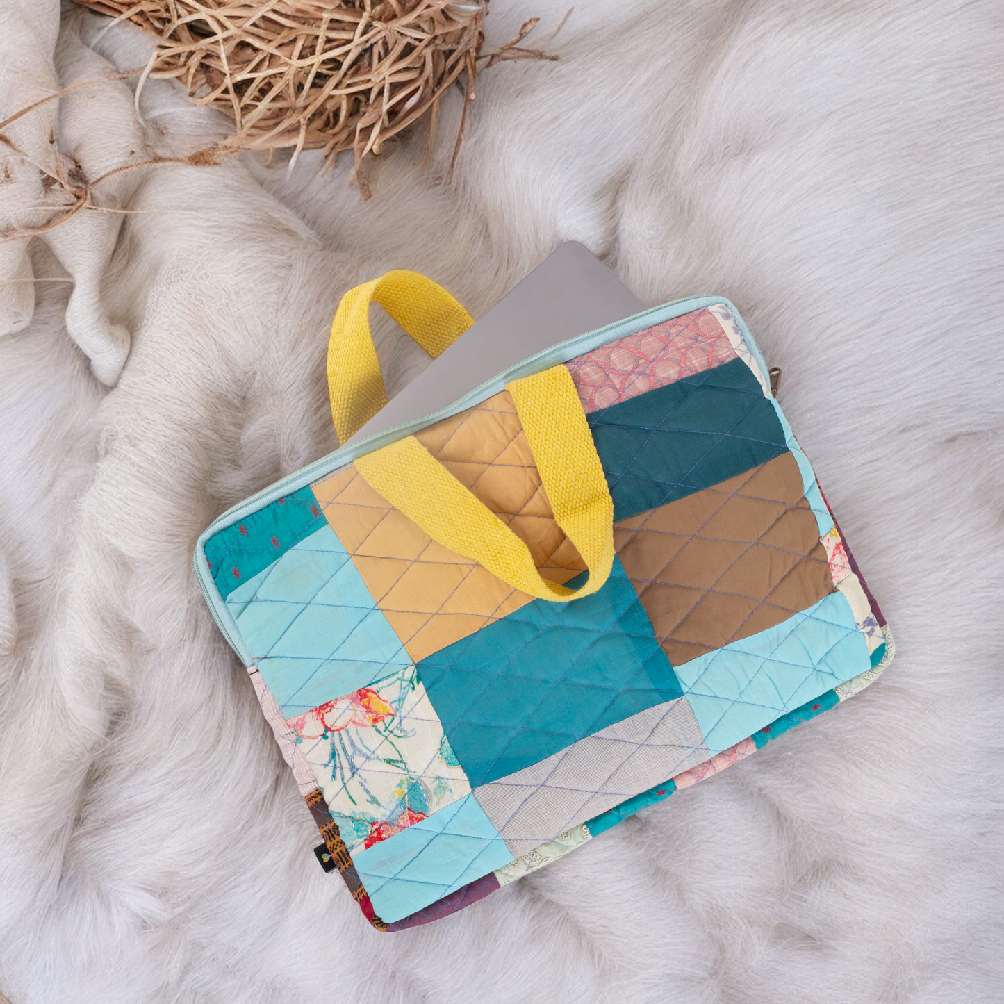 Quilted Laptop Sleeve with Handle, Double Padded Protection, Available in 8 Sizes, Perfect for Travel & Work