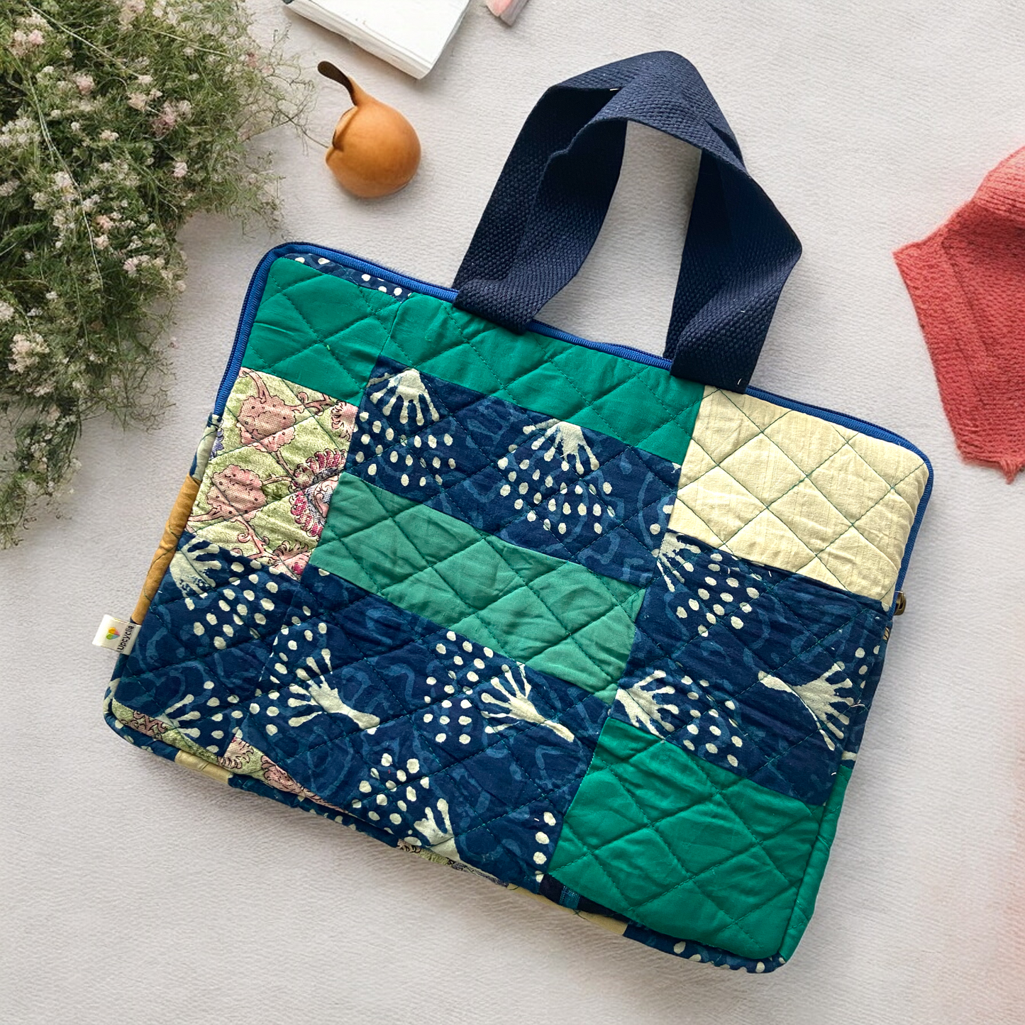 Quilted Laptop Sleeve with Handle, Double Padded Protection, Available in 8 Sizes, Perfect for Travel & Work