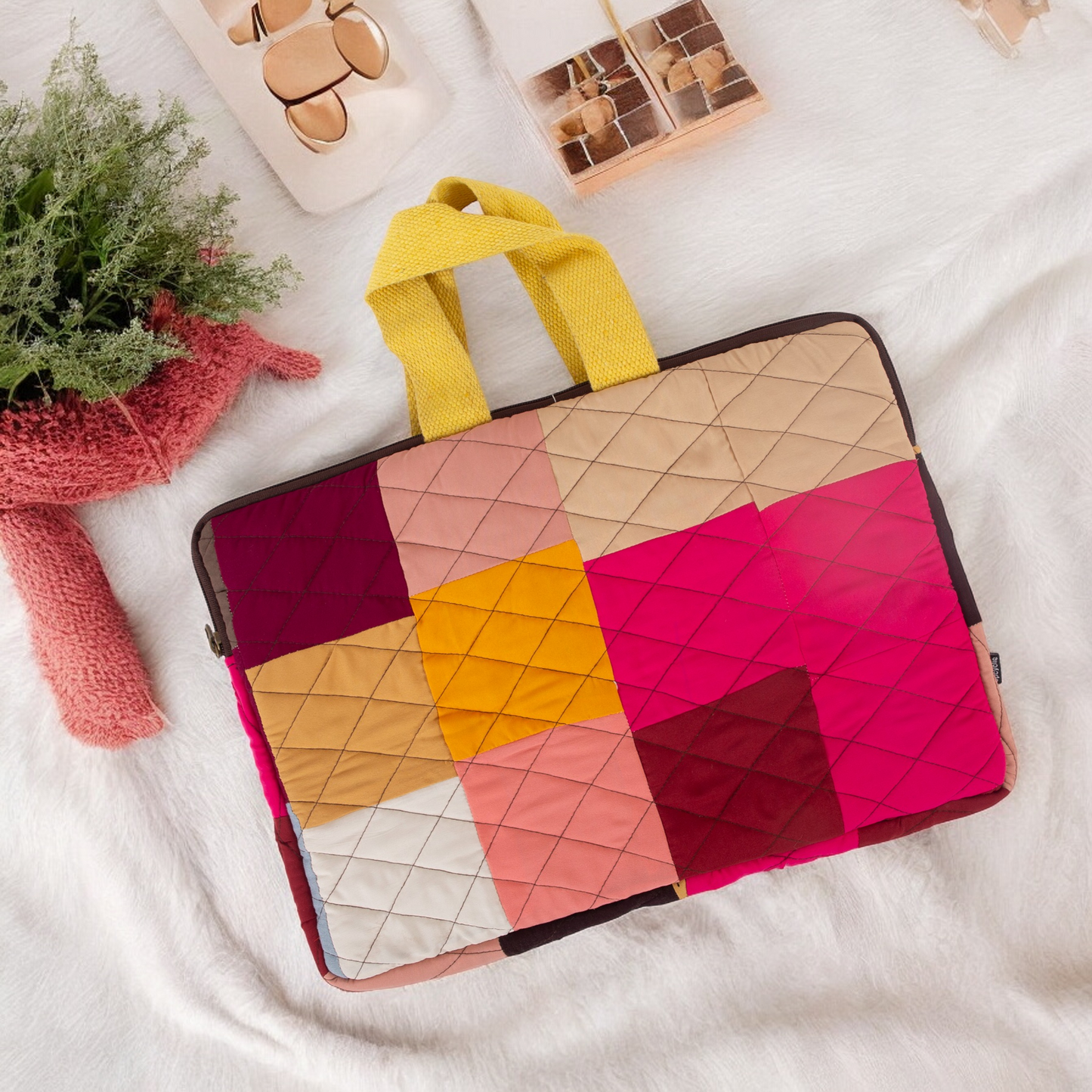 Quilted Laptop Sleeve with Handle, Double Padded Protection, Available in 8 Sizes, Perfect for Travel & Work