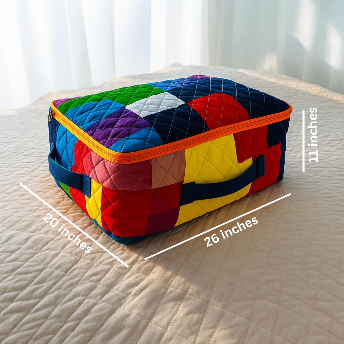 Breathable storage bin for blankets, pillow, quilt-  Bed Sheet bag with Handle