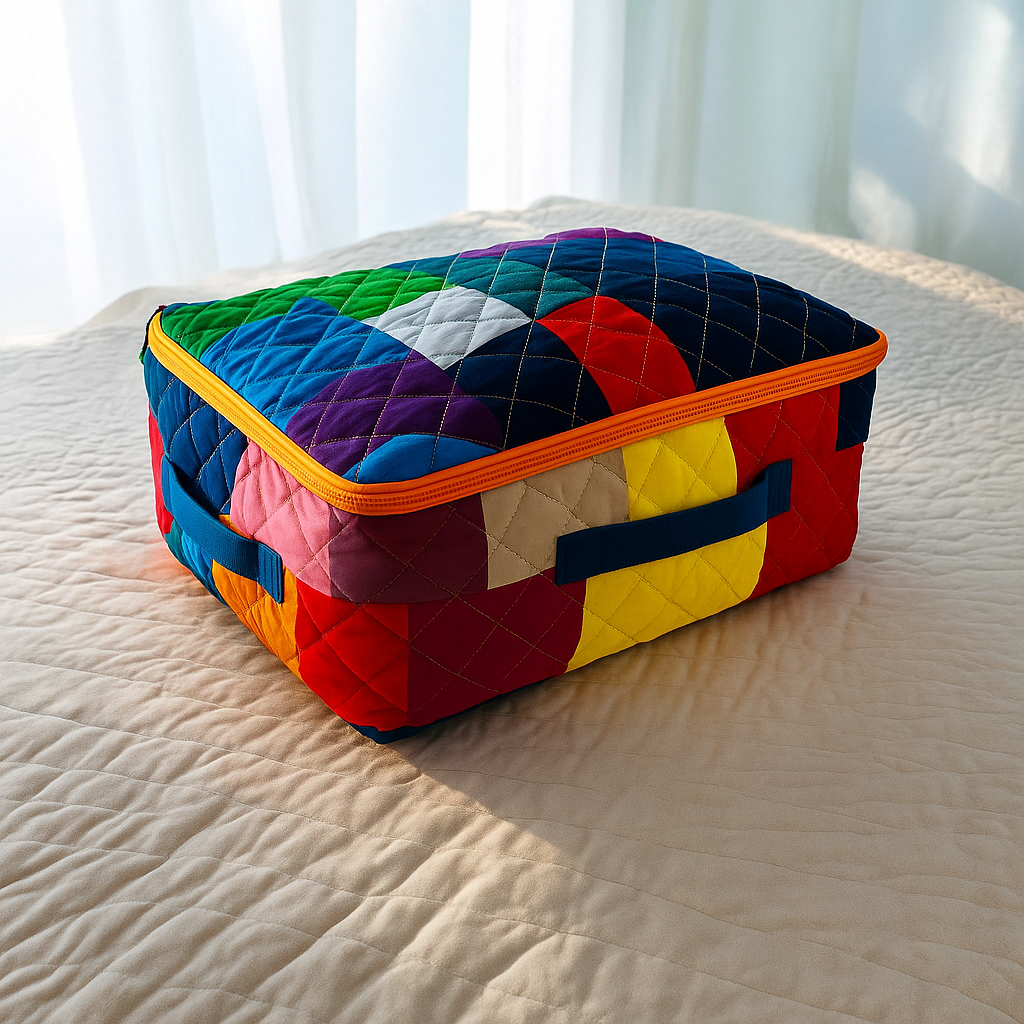Breathable storage bin for blankets, pillow, quilt-  Bed Sheet bag with Handle