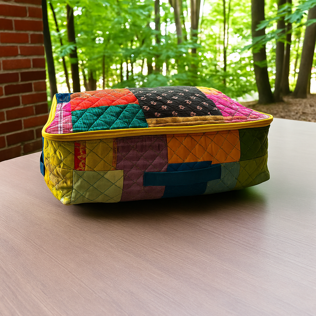 Breathable storage bin for blankets, pillow, quilt-  Bed Sheet bag with Handle