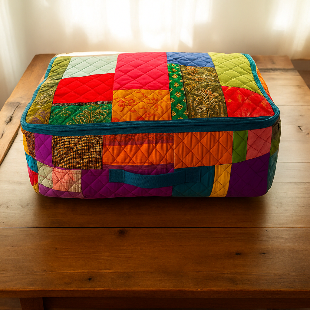 Breathable storage bin for blankets, pillow, quilt-  Bed Sheet bag with Handle
