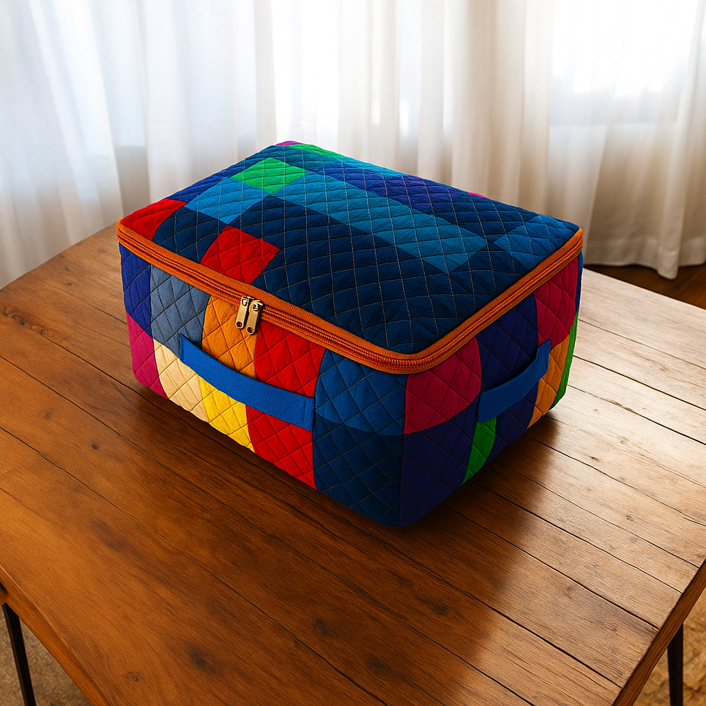 Breathable storage bin for blankets, pillow, quilt-  Bed Sheet bag with Handle