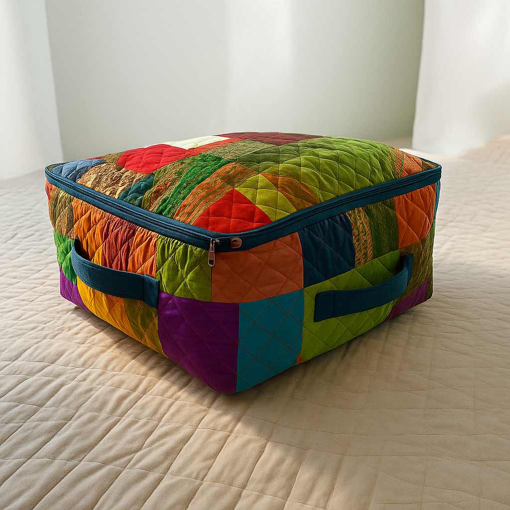 Breathable storage bin for blankets, pillow, quilt-  Bed Sheet bag with Handle
