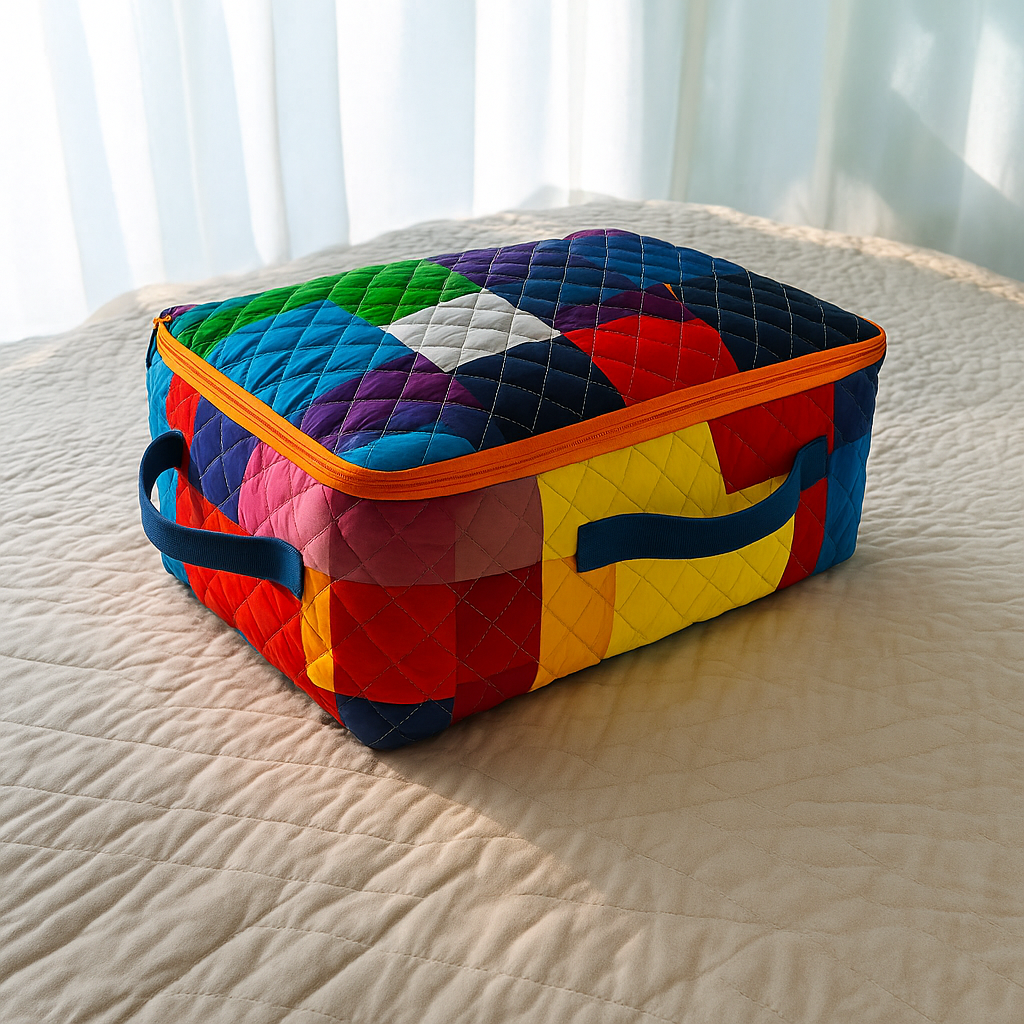 Breathable storage bin for blankets, pillow, quilt-  Bed Sheet bag with Handle
