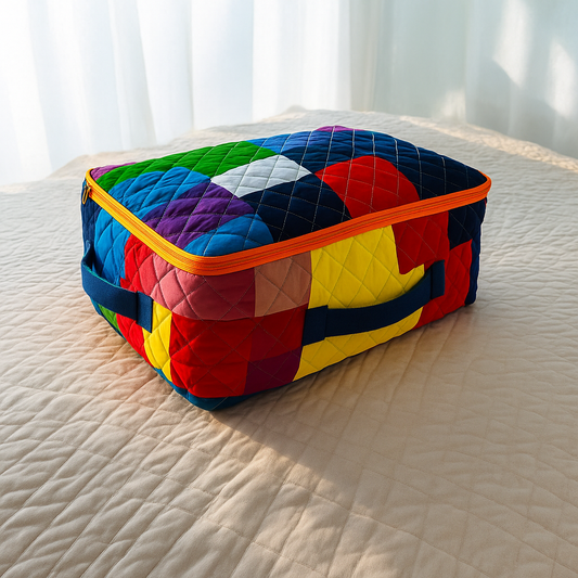 Breathable storage bin for blankets, pillow, quilt-  Bed Sheet bag with Handle