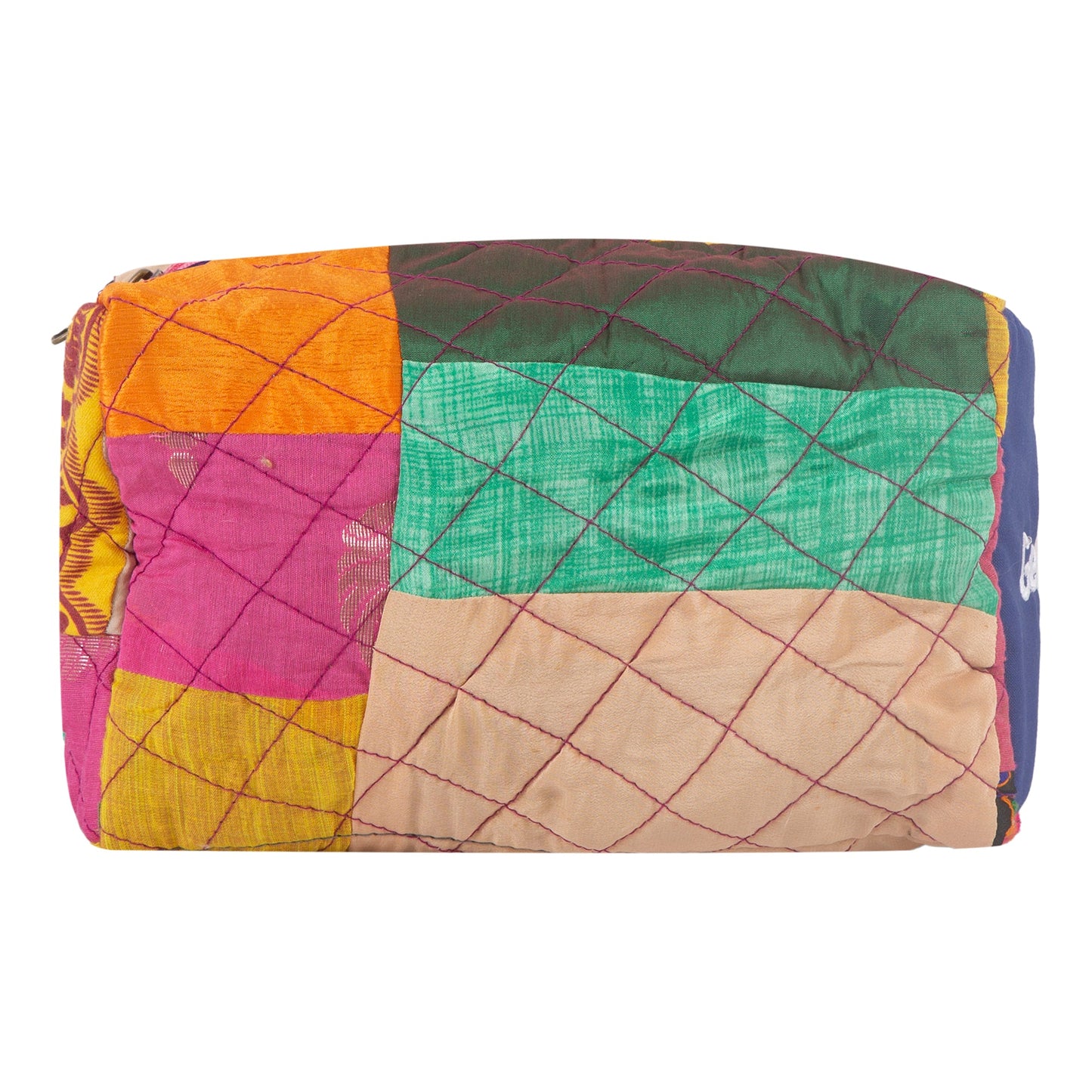 Eco - Friendly Essentials Pouch - For Storage and Travel - Large POUCH - Upcyclie made by women, patchwork quilted
