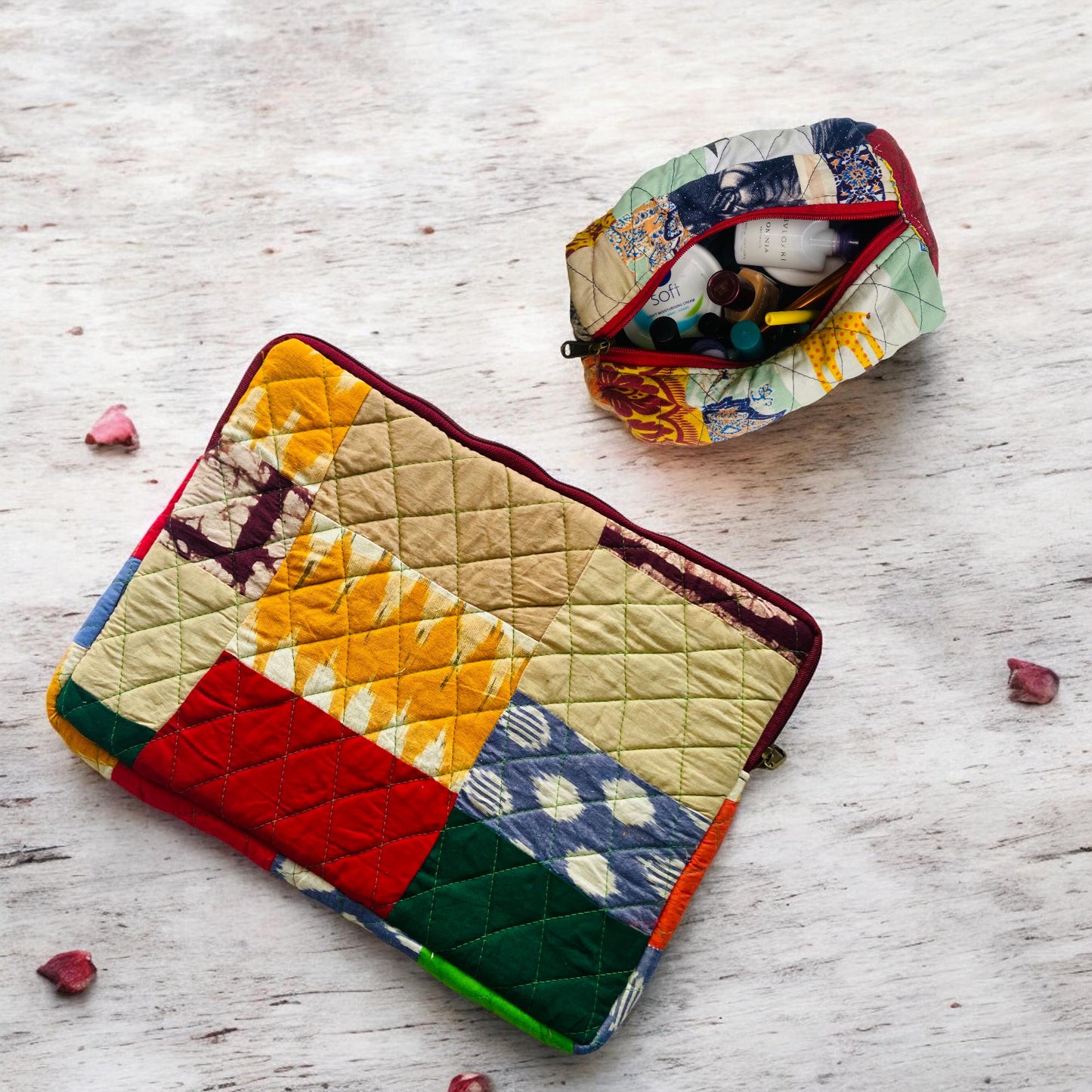 Eco-Friendly Laptop Sleeve- Functional, Stylish, Size fitting with Travel Pouch Gift set - Assortment of Colours