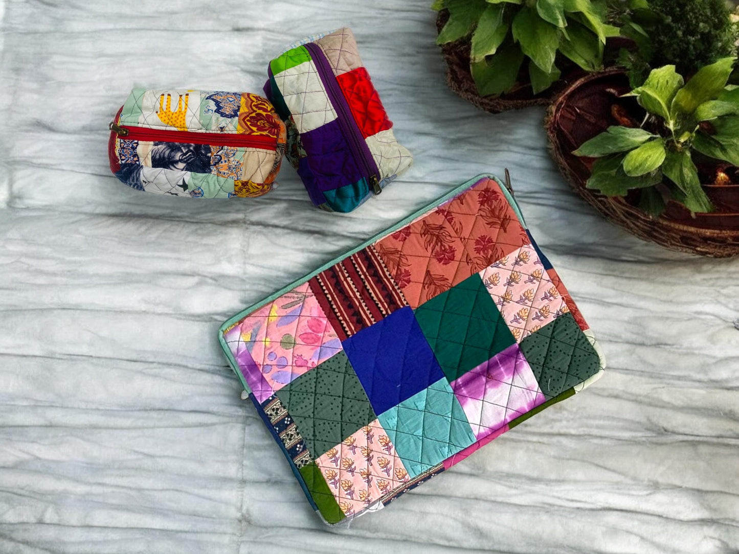 Eco-Friendly Laptop Sleeve- Functional, Stylish, Size fitting with Travel Pouch Gift set - Assortment of Colours
