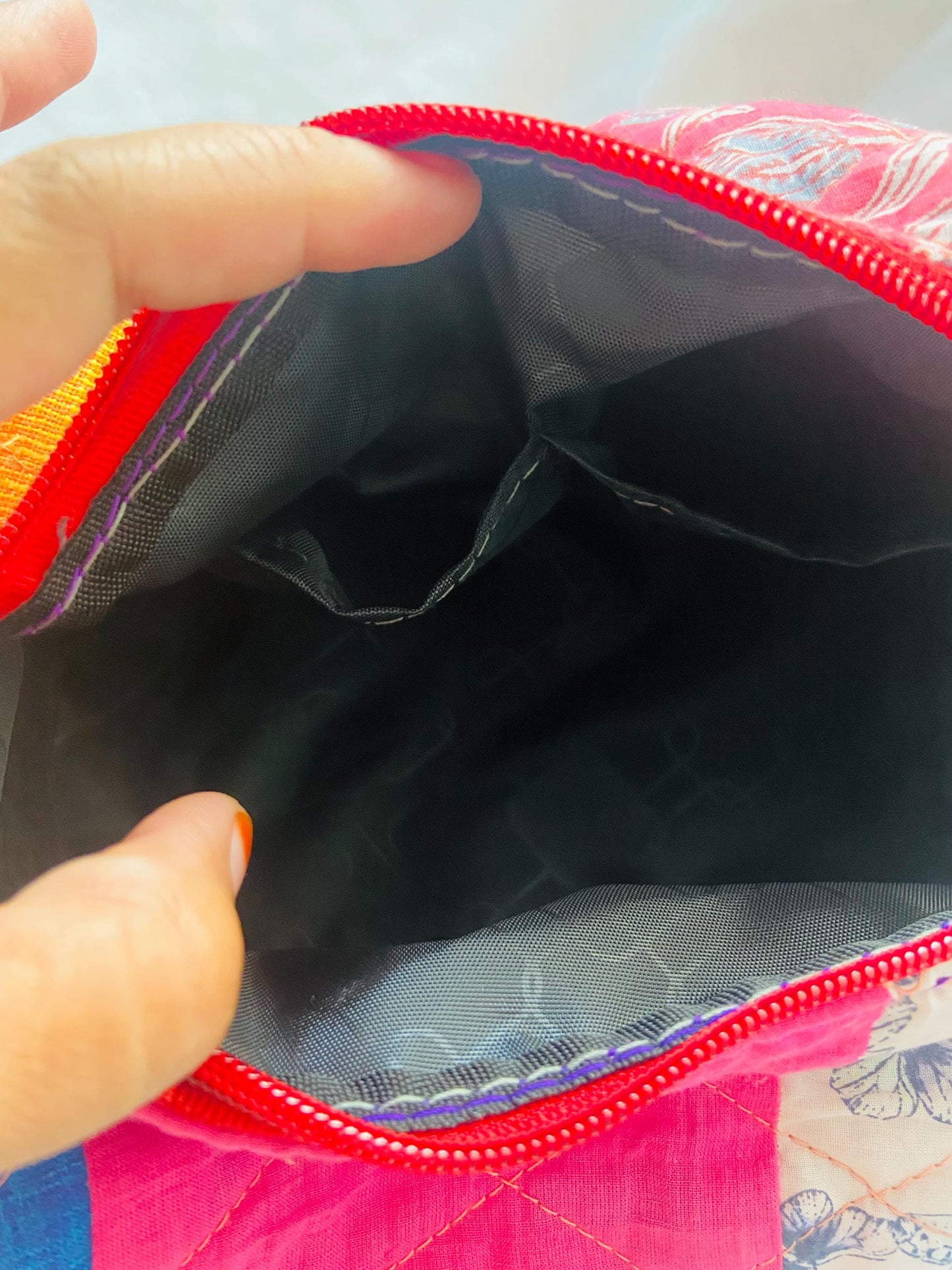 Personalized Makeup Pouch: Upcycled Fabric Travel Toiletry Kit