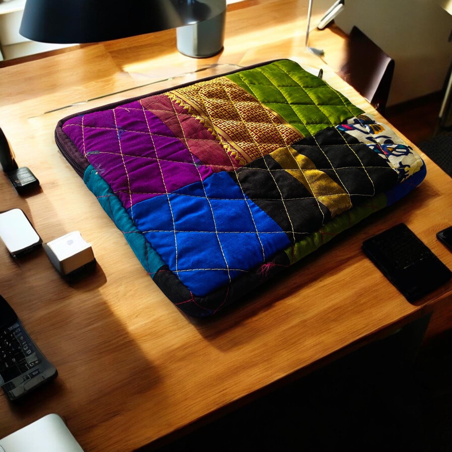 16 inch Laptop Sleeve Case | MacBook Pro HP Lenovo Dell Asus Gaming Cover | Quilted Protection Handmade | Sustainable Gift | Custom Size