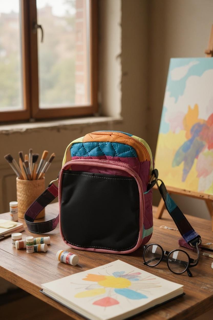 Ita bag- Sling Crossbody Quilted Anime Pin Display Bag Soft handle