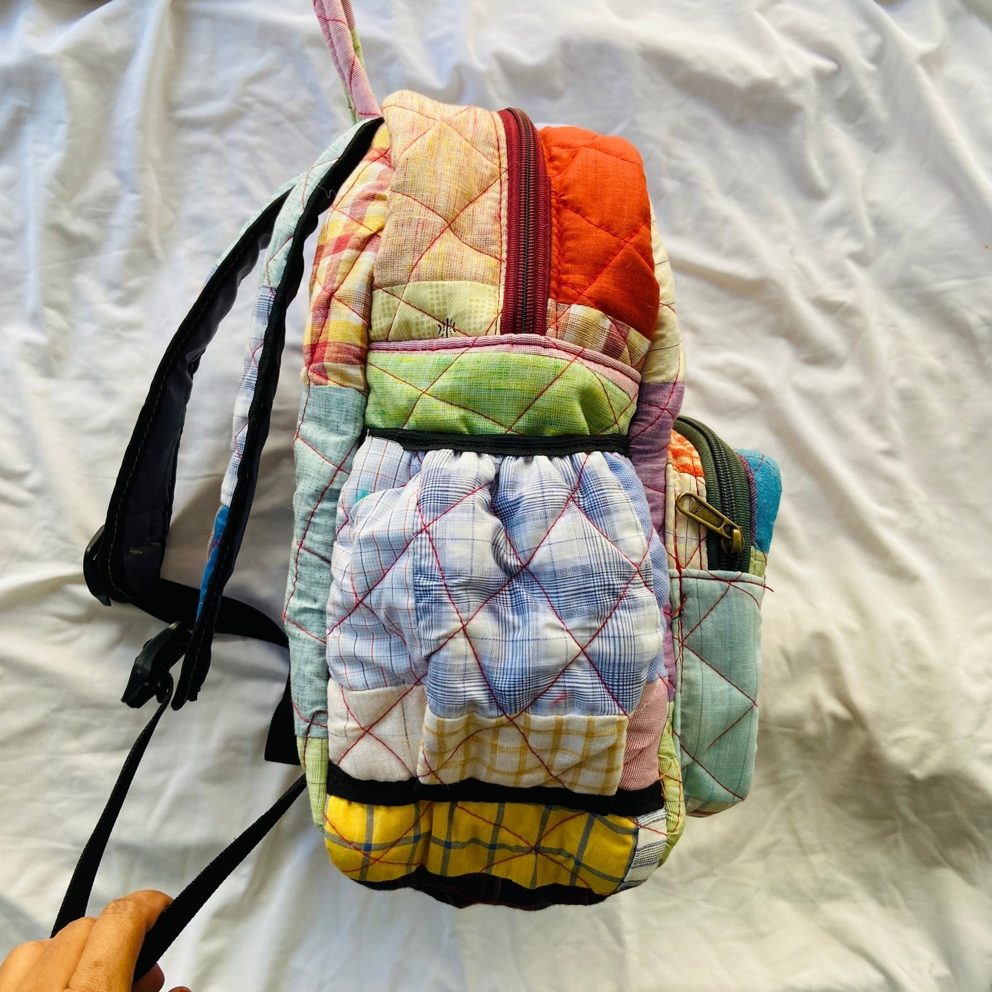 Kids Backpack BACKPACK - Upcyclie made by women, patchwork quilted