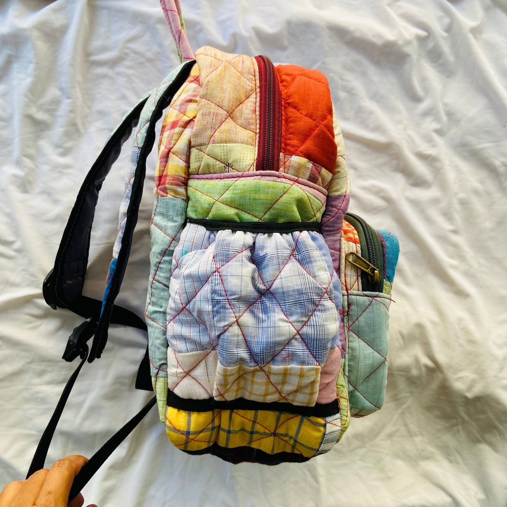 Kids Backpack BACKPACK - Upcyclie made by women, patchwork quilted