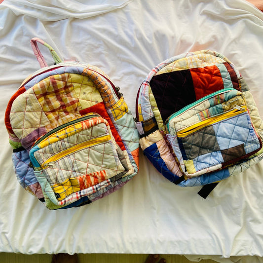 Kids Backpack BACKPACK - Upcyclie made by women, patchwork quilted