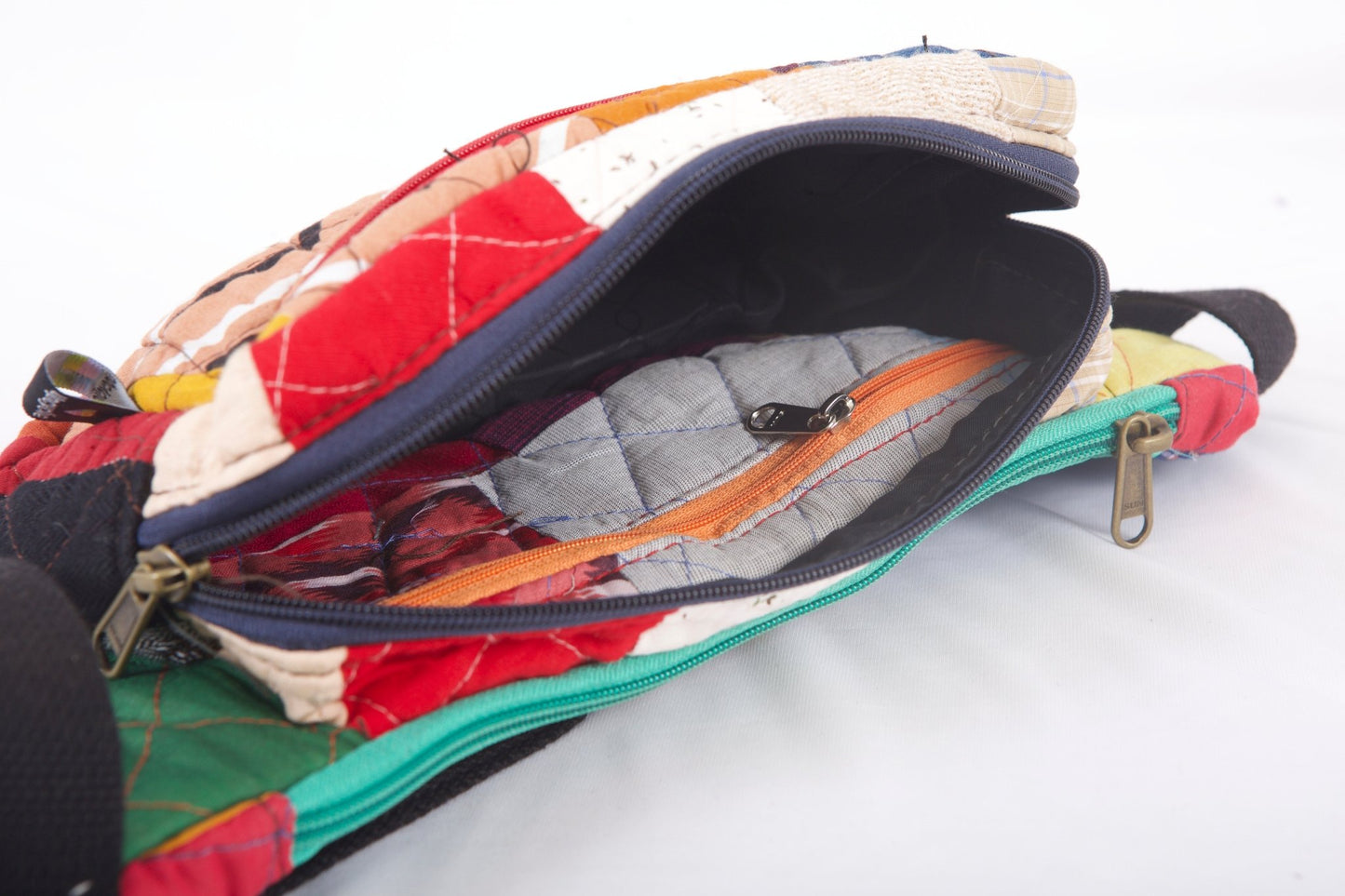 Soft Handle Fanny Pack - Belt Bag for Travel Fanny Pack - Upcyclie made by women, patchwork quilted