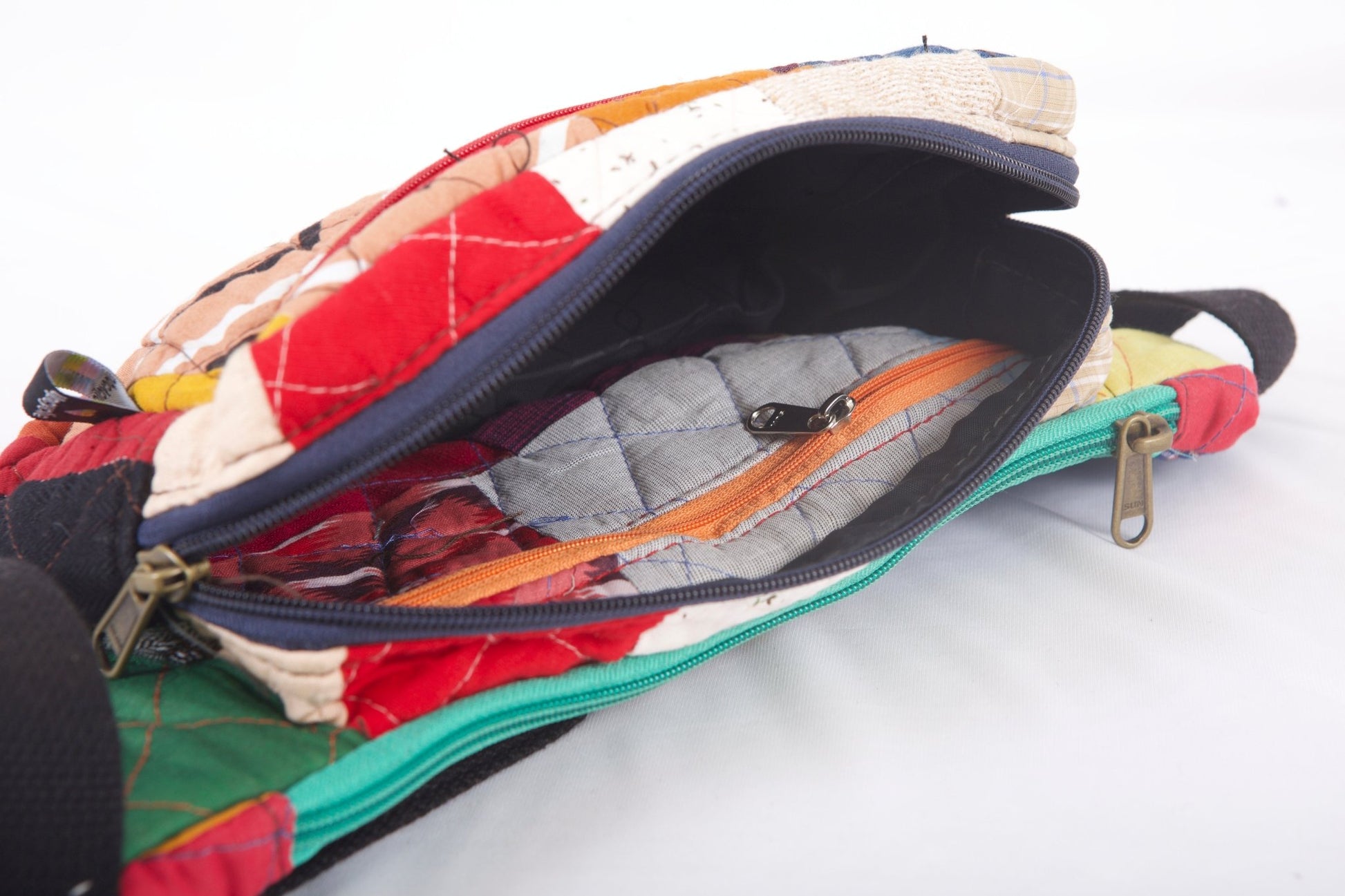 Soft Handle Fanny Pack - Belt Bag for Travel Fanny Pack - Upcyclie made by women, patchwork quilted