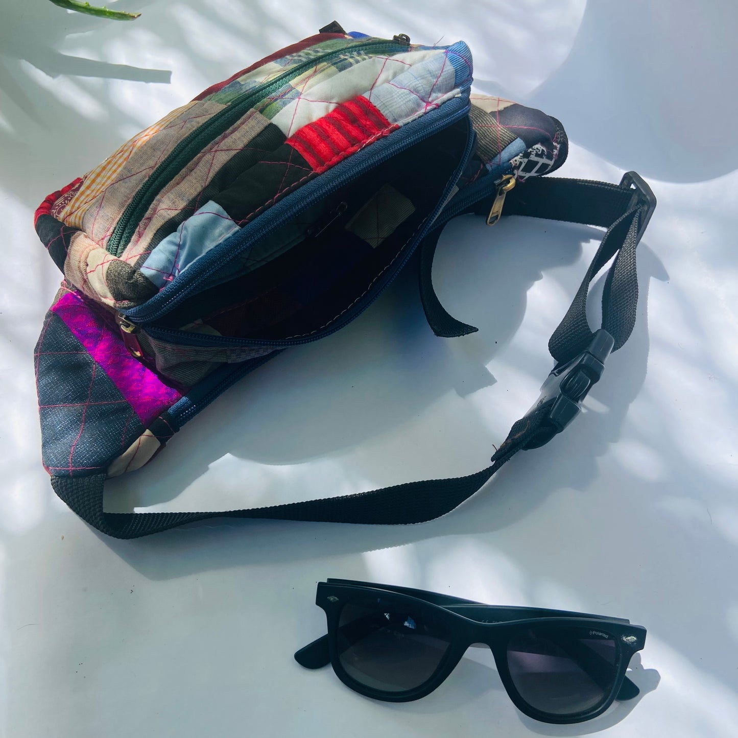 Fanny Pack for travel- Patchwork, Quilted, Denim