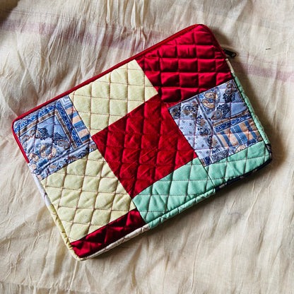 Plaids Stripes and Solids Patchwork Quilted Laptop Sleeve- 8 sizes available- Functional, Stylish