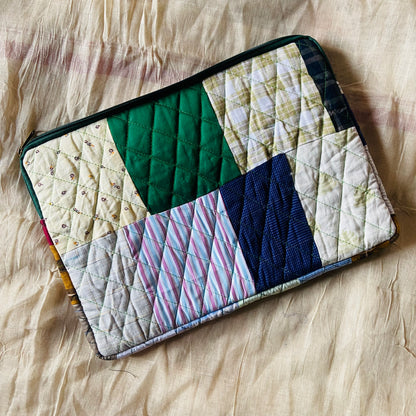 Plaids Stripes and Solids Patchwork Quilted Laptop Sleeve- 8 sizes available- Functional, Stylish