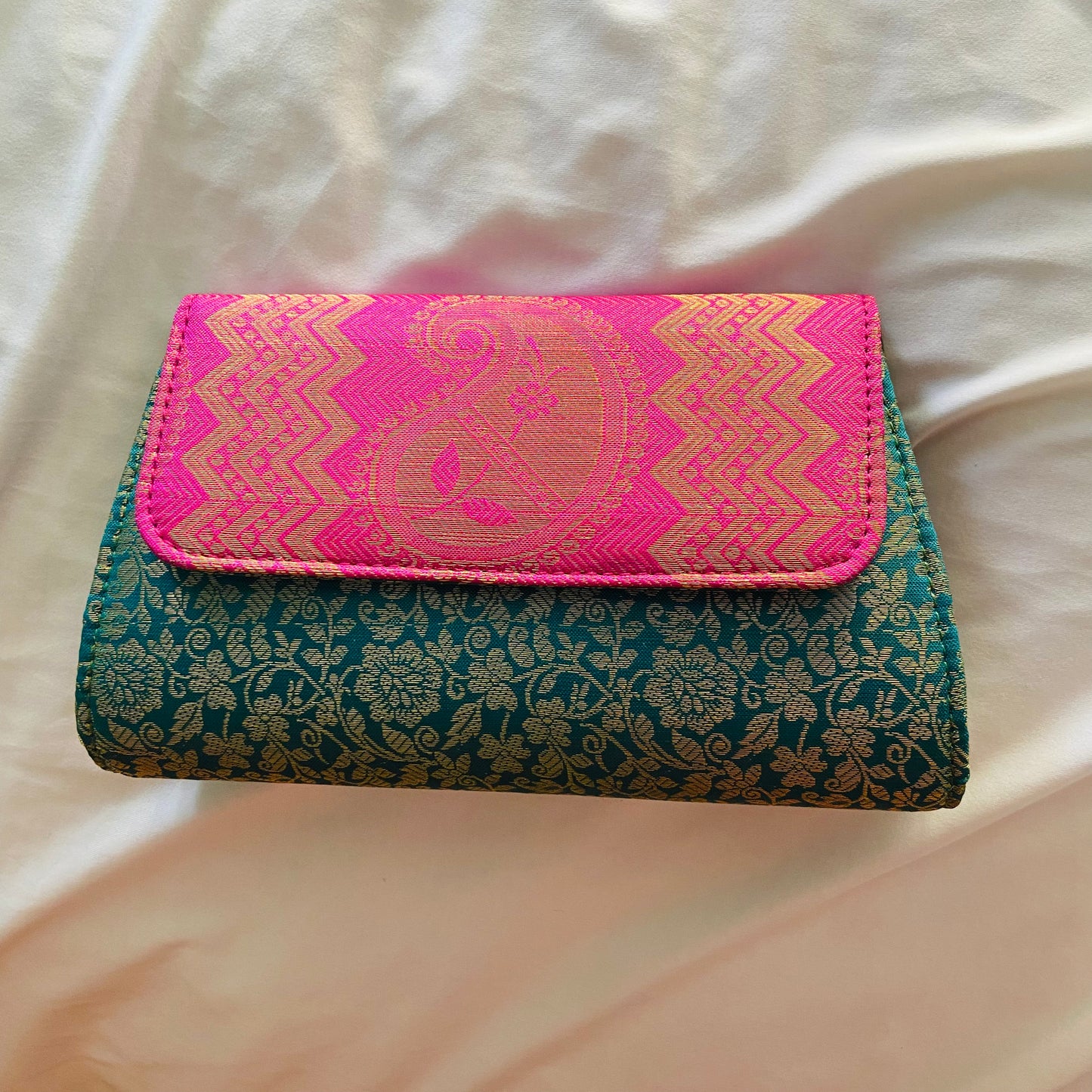 Special Clutch Purse Small - Green with Mango Flap