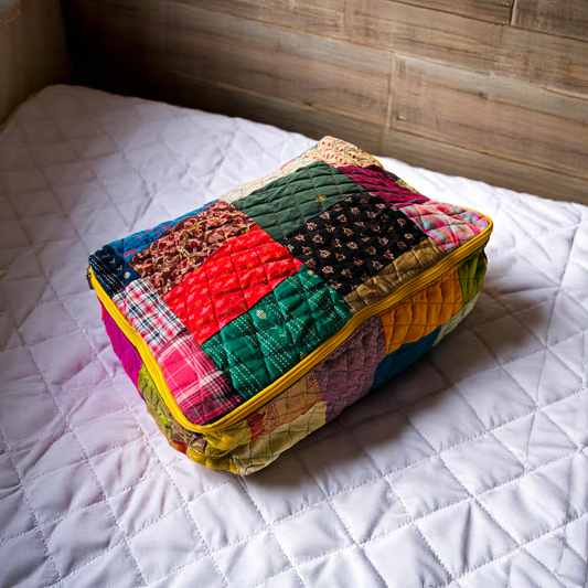 Indian Print Indian Solids  Breathable storage bag for saree,blanket, pillow & quilt