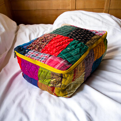 Multicolour - Breathable storage bag for saree,blanket, pillow & quilt