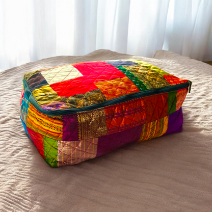 Breathable storage bin for blankets, pillow, quilt-  Bed Sheet bag with Handle