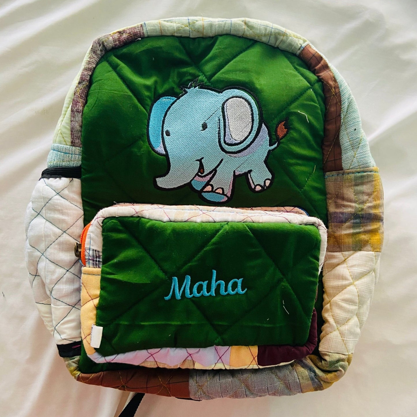 Customised Backpack for Kids - Baby Tortoise Birthday Return Gifts - Upcyclie made by women, patchwork quilted