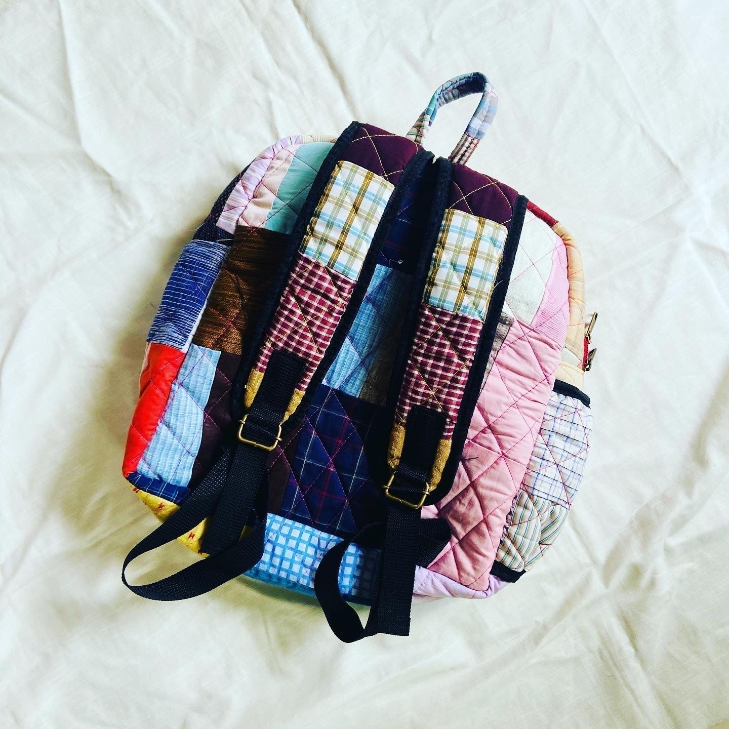 Customised Backpack for Kids - Football Kids Bag - Upcyclie made by women, patchwork quilted